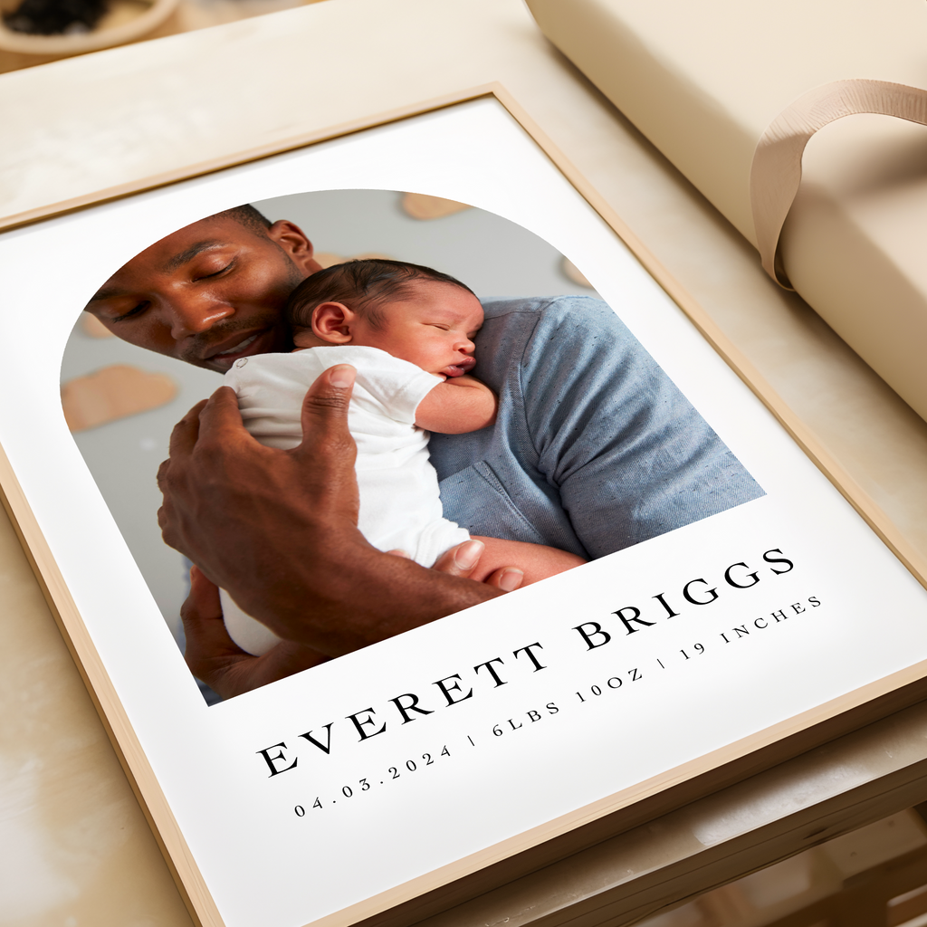 Personalised Baby Photo Arch Print: Newborn Keepsake Gift