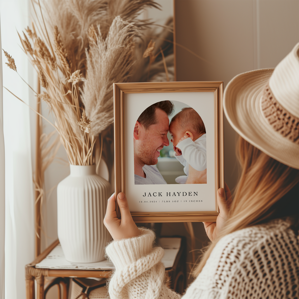 Personalised Baby Photo Arch Print: Newborn Keepsake Gift