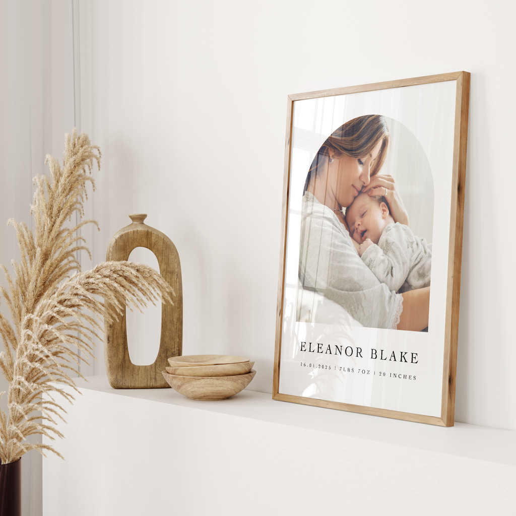 Personalised Baby Photo Arch Print: Newborn Keepsake Gift