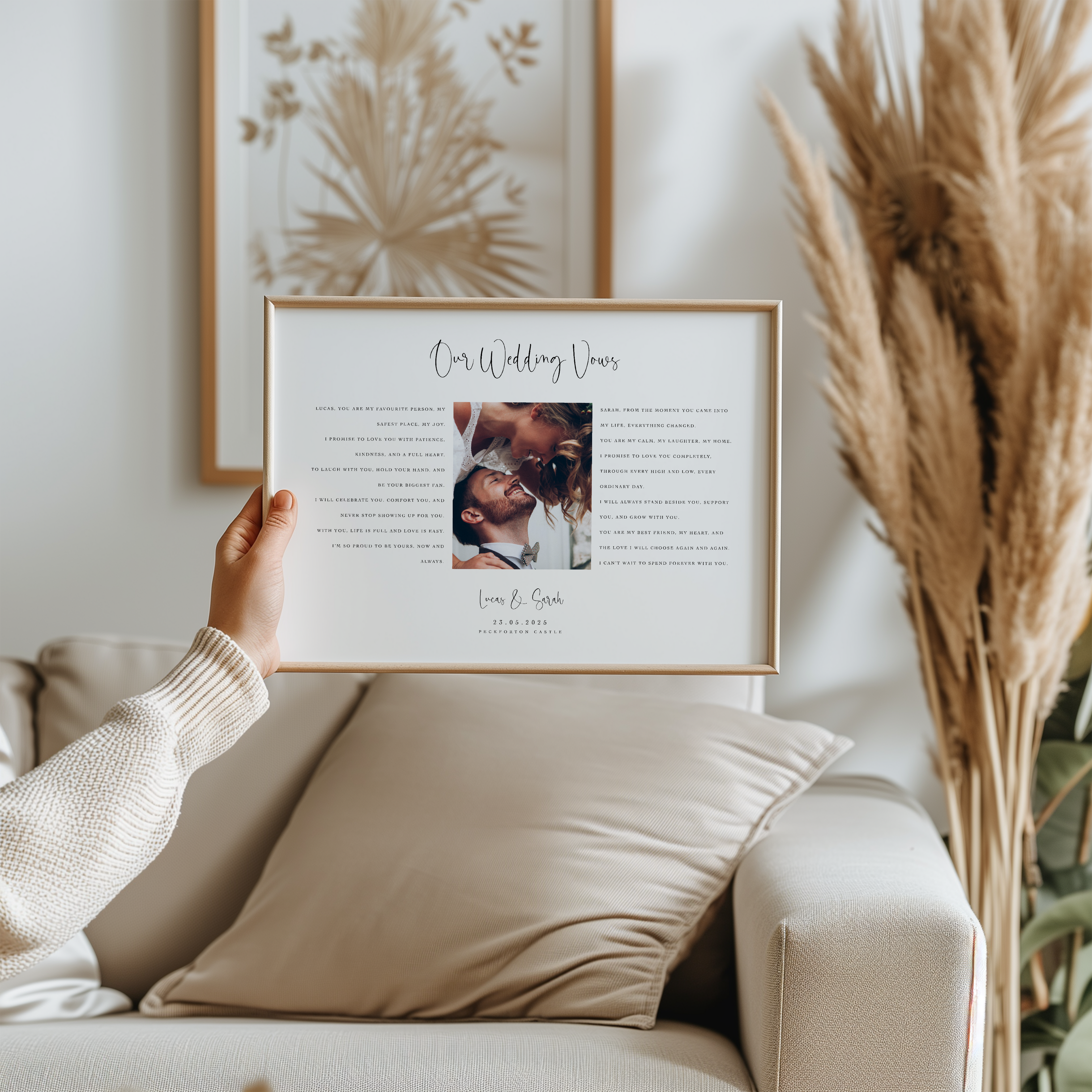 Custom Wedding Vows and Photo Print