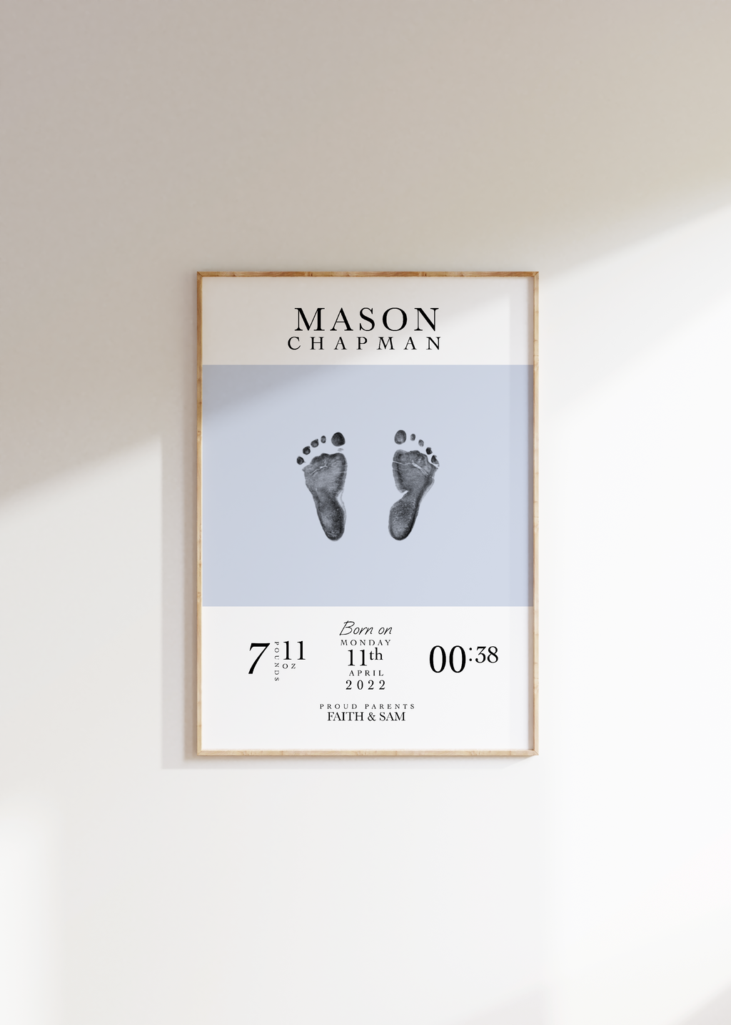 Personalised Baby Footprints & Birth Details Print – DIY Gift