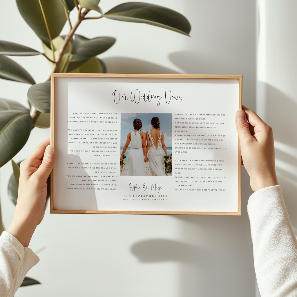 Custom Wedding Vows and Photo Print